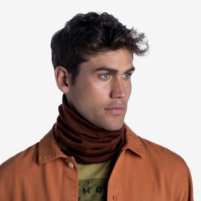 Теплый шерстяной шарф-труба Buff Wool heavyweight Solid Sienna Фото 2