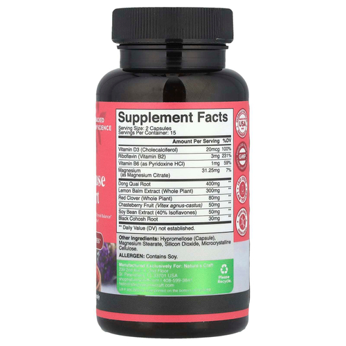 Nature's Craft, Women's Wellness, добавка для поддержки здоровья в период менопаузы, 30 капсул