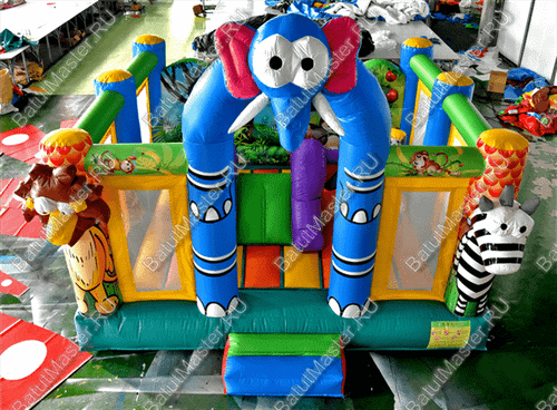 Коммерческий надувной батут "Зверинец" 4,5*4,5*3 м