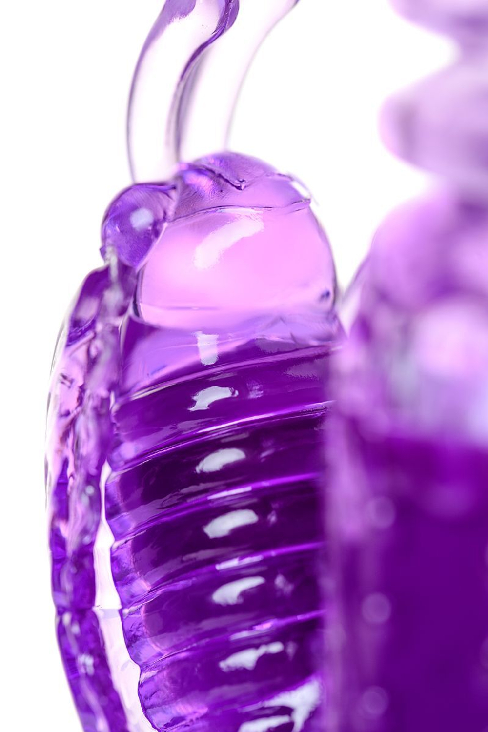 Фиолетовый вибратор-кролик на присоске - 23,5 см.