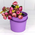 Коробка Ваза для цветов 15х13 см с ручкой (Сиреневый)