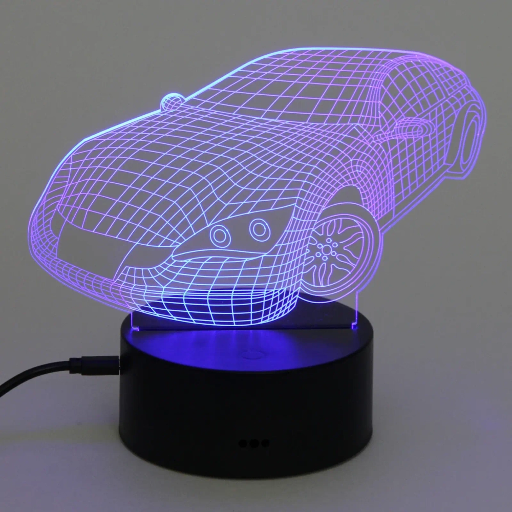 Светильник ночник «3D-Тачка» на пластиковой подставке, с включателем USB