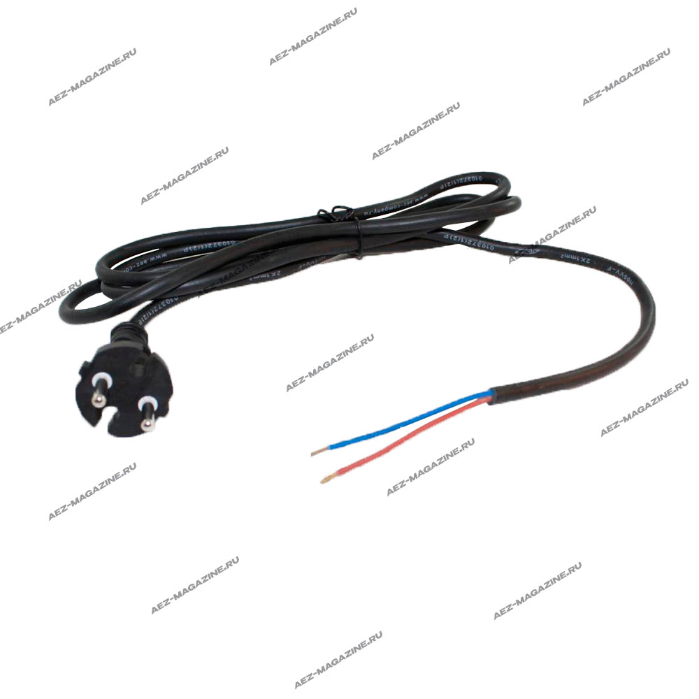 Шнур с вилкой, сечение жилы 1мм, длина 2м для электроинструментов простой