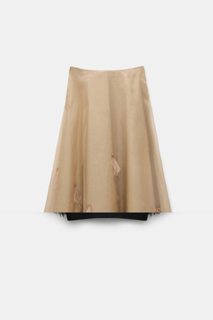 Dorothee Schumacher Юбка из шелка с деталями из перьев