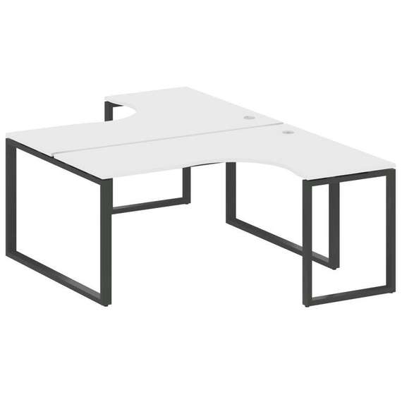 Metal System Рабочая станция криволинейная на О-образном м/к БО.РАС-СА-2.4 Белый/Металл Антрацит 160