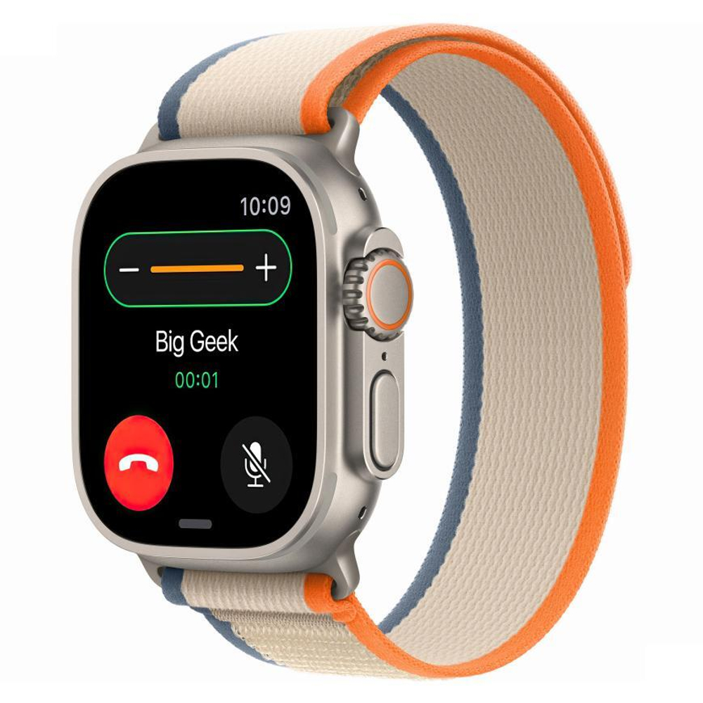 Браслет Apple Trail Loop, «оранжевый/бежевый» со светлой пряжкой, для Apple Watch 44, 45, 46 мм, Ultra и Ultra 2 (дизайн 2023), S/M