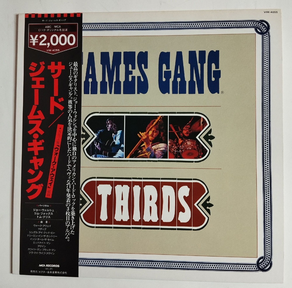 Винтажная виниловая пластинка LP The James Gang Thirds (Japan 1985) (Obi)