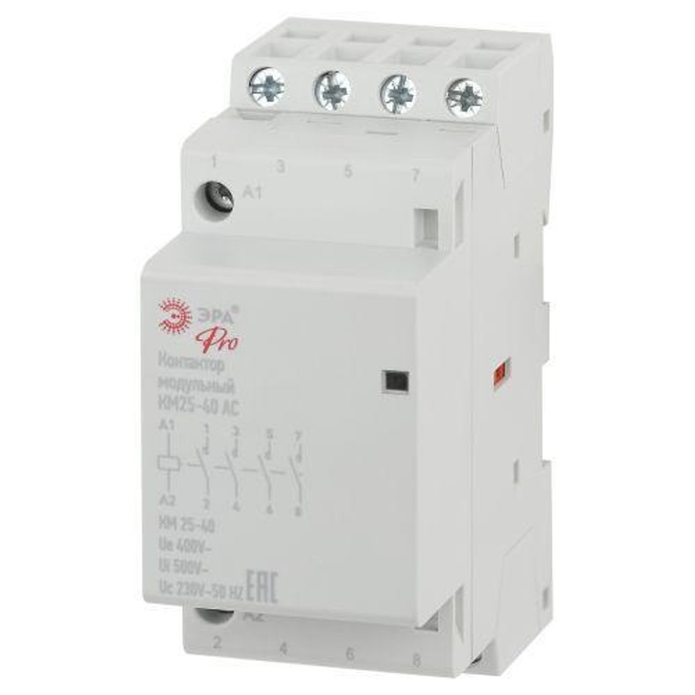 Контактор модульный КМ25-40 AC PRO NO-902-298 ЭРА Б0049163 Контактор модульный КМ25-40 AC PRO NO-902-298 ЭРА Б0049163