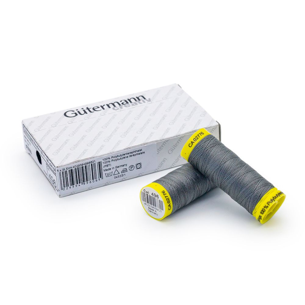 Нитки для трикотажа Gutermann Maraflex 120 (150 метров), 5 кат. | 496 серо-стальной