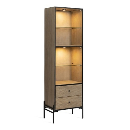 Витрина Вайтвуд/Whitewood 195*40*55см массив манго/металл