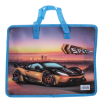 Папка с ручками А4, пластик, на молнии, 80мм, микс 12 дизайнов.