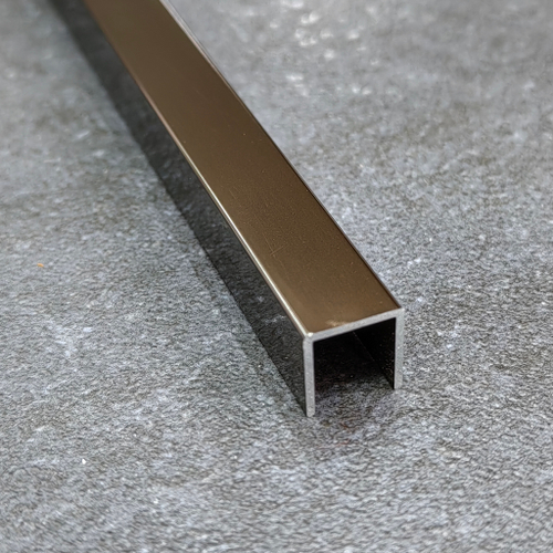 Фриз 10*10мм "DO-1" 2.7м Бронза глянец П-обр. д/плитки анод. алюм.