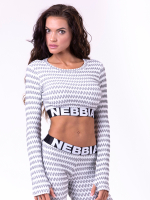 Женский топ с рукавом Nebbia Boho Style longsleeve crop top 660 grey