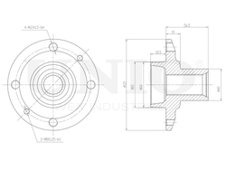 Ступица передняя (без ABS) UNIO HUB-20285