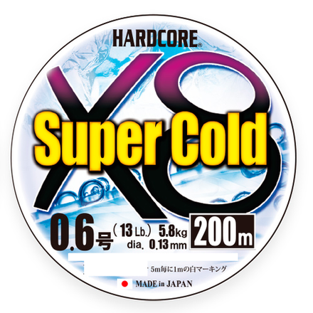 Пл.шн. Duel PE Hardcore Super Cold X8 150м Hi-Vis Yellow #0,6 (0,13мм)
