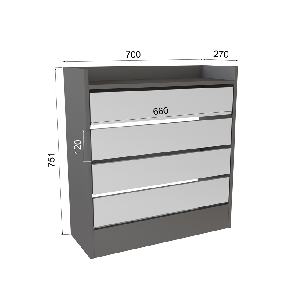 Обувница Ямайка ЯПТ-3, Графит серый, Камень серый