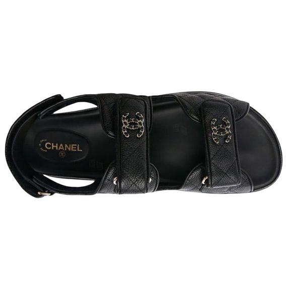 Chanel Flat Sandal 'Black Gold'