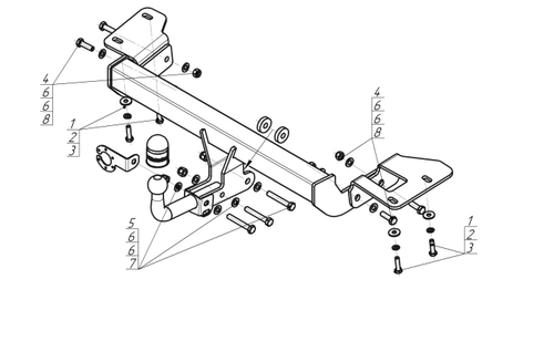 Фаркоп Motodor Honda CR-V 2012-2016 (оцинк. Шар) арт.90804-A