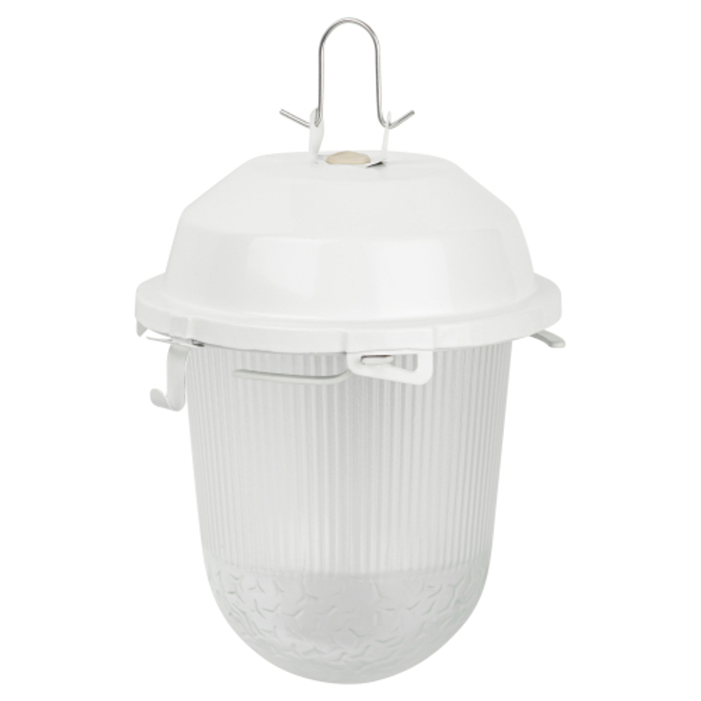 Светильник ЭРА НСП 02-100-001 без решетки Желудь сталь / стекло IP54 E27 max 100Вт 262х172 белый