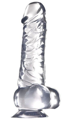 Прозрачный фаллоимитатор на присоске JELLY JOY BRILLIANT - 18 см.