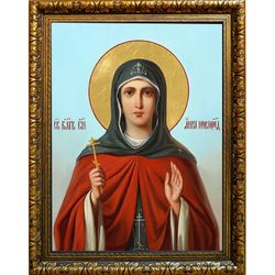 Анна Новгородская Святая Благоверная княгиня. Икона на холсте.