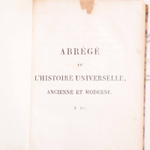 Антикварное издание: «Abrégé De L’histoire Universelle