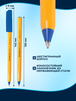 Набор Ручка шариковая Schneider Tops 505 F синяя, 0.8мм, желтый корпус, набор 5 штук