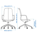 Офисный стул - IKEA LÅNGFJÄLL/LANGFJALL, 68x68x104см, черный, ЛОНГФЬЕЛЛЬ ИКЕА