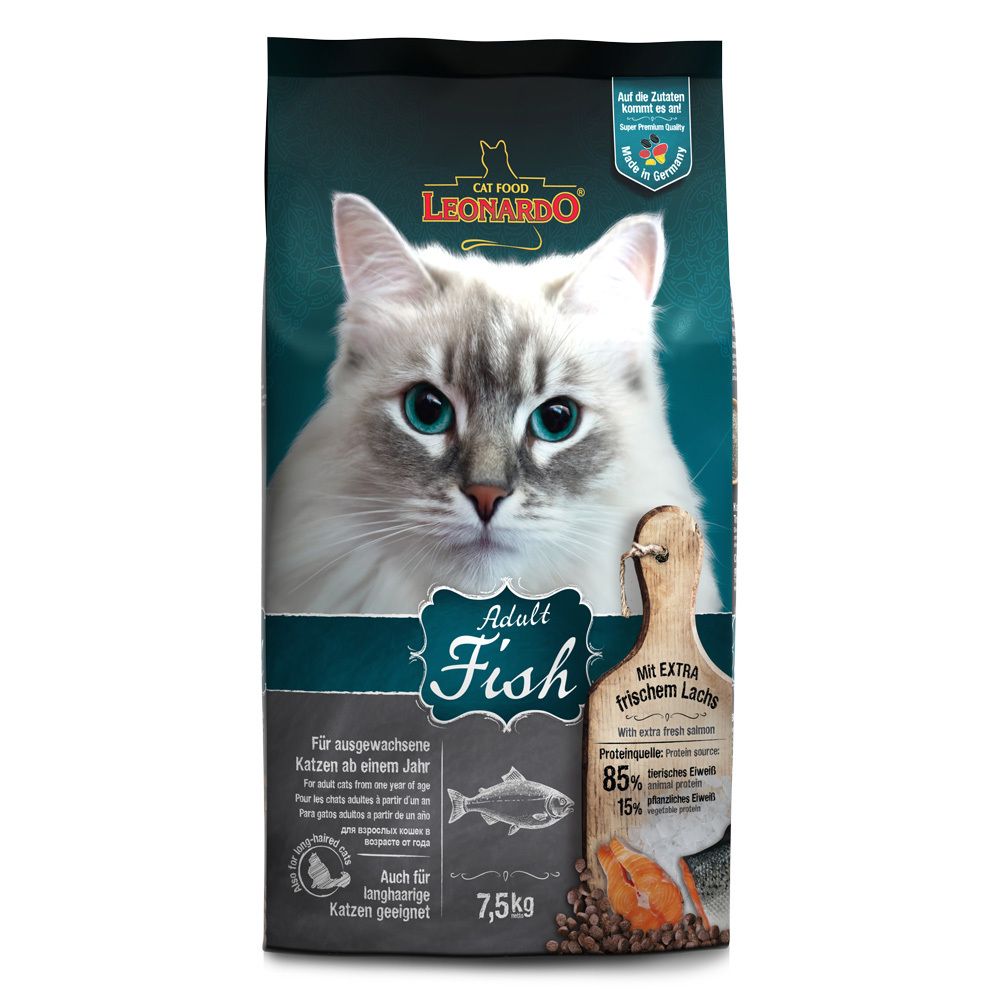 Сухой корм Leonardo Adult Fish рыба с рисом 7,5 кг