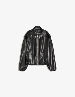BERSHKA Куртка из искусственной кожи, черный