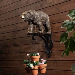 Кронштейн для цветов Медведь Велес Бронза