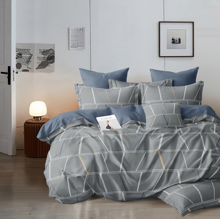 Комплект постельного белья 2 сп с простыней на рез.180х200 ПОПЛИН "6523" (нав. 50х70)