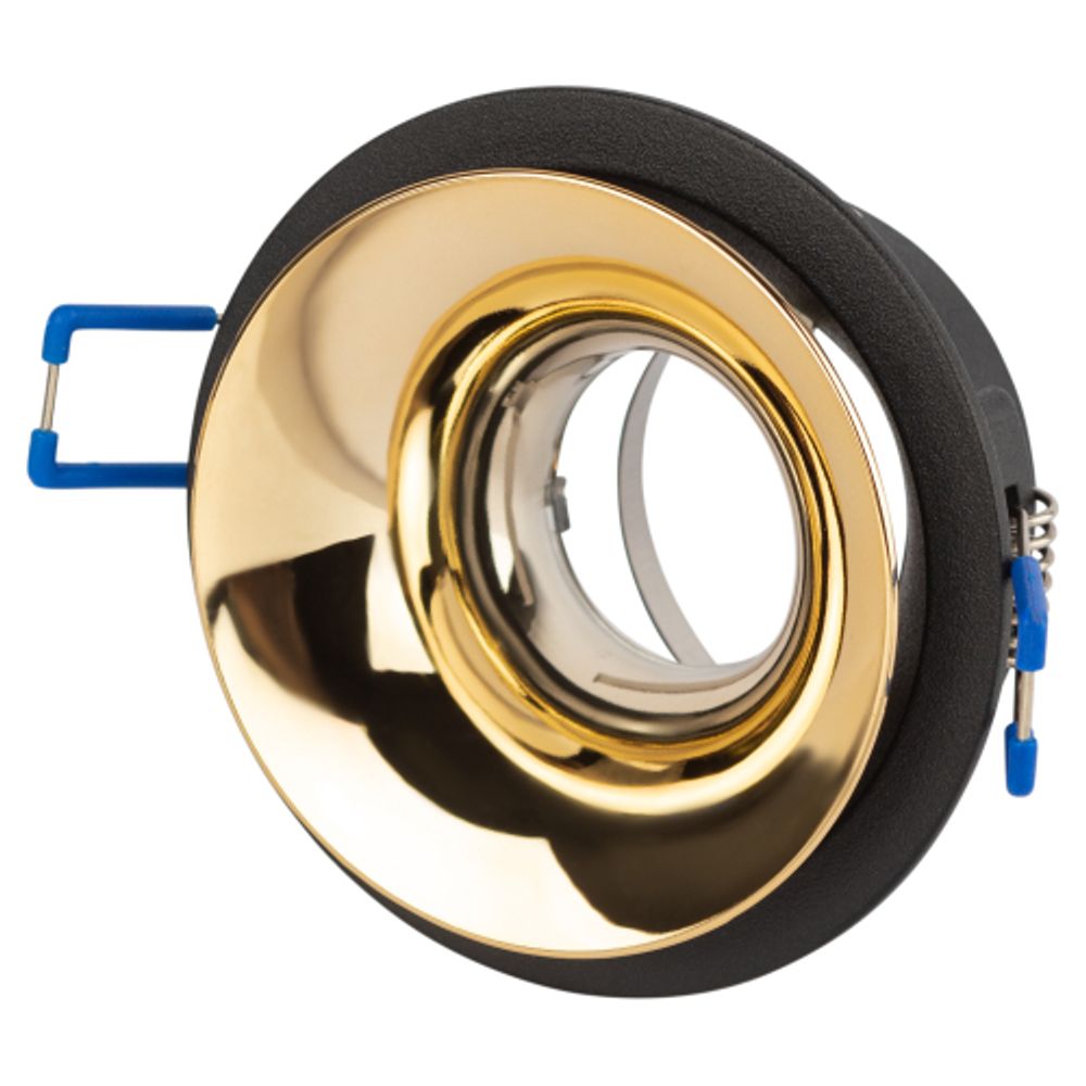 Встраиваемый светильник декоративный ЭРА KL103 BK/GD MR16 GU5.3 черный золото | Декоративные встраиваемые светильники