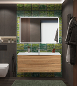 Тумба с раковиной подвесная BelBagno MARINO-CER-N-1200-2C-SO-WO-P Rovere Bianco, раковина белая BB-8099-120