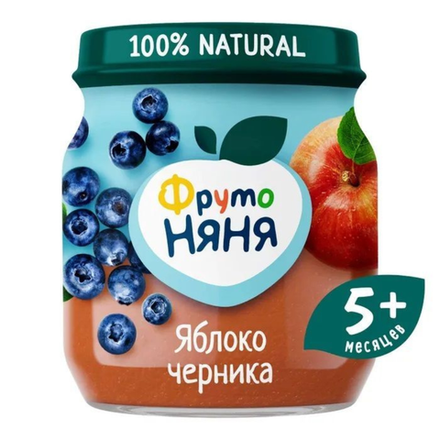 Пюре Фруто Няня яблоко черника 100 гр