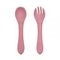 Silikon qaşıq və çəngəl\PETITE&amp;MARS Silicone cutlery TAKE&amp;MATCH Dusty Rose 6m+