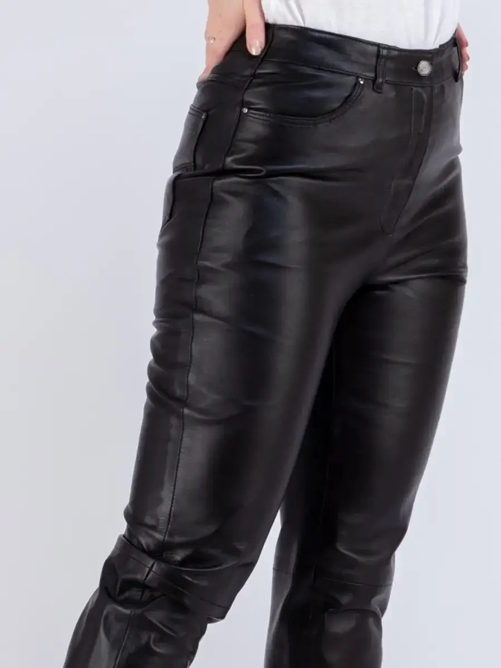 Брюки кожаные женские, джеггинсы женские