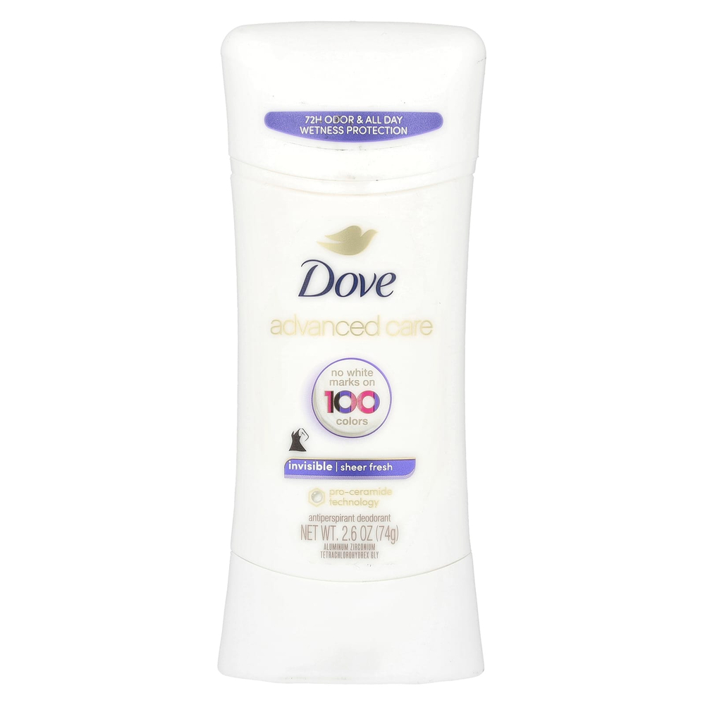 Dove, Advanced Care, Invisive, дезодорант-антиперспирант, невероятная свежесть, 74 г (2,6 унции)