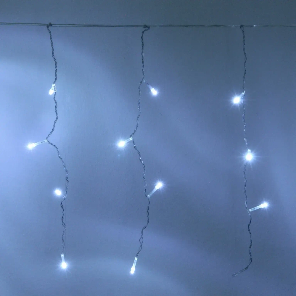 Гирлянда для дома БАХРОМА «Мерцание» ш1,5м* в40 см 48 ламп LED, прозрачн. провод, авторежим, IP-20, Белый (белое мерцание)