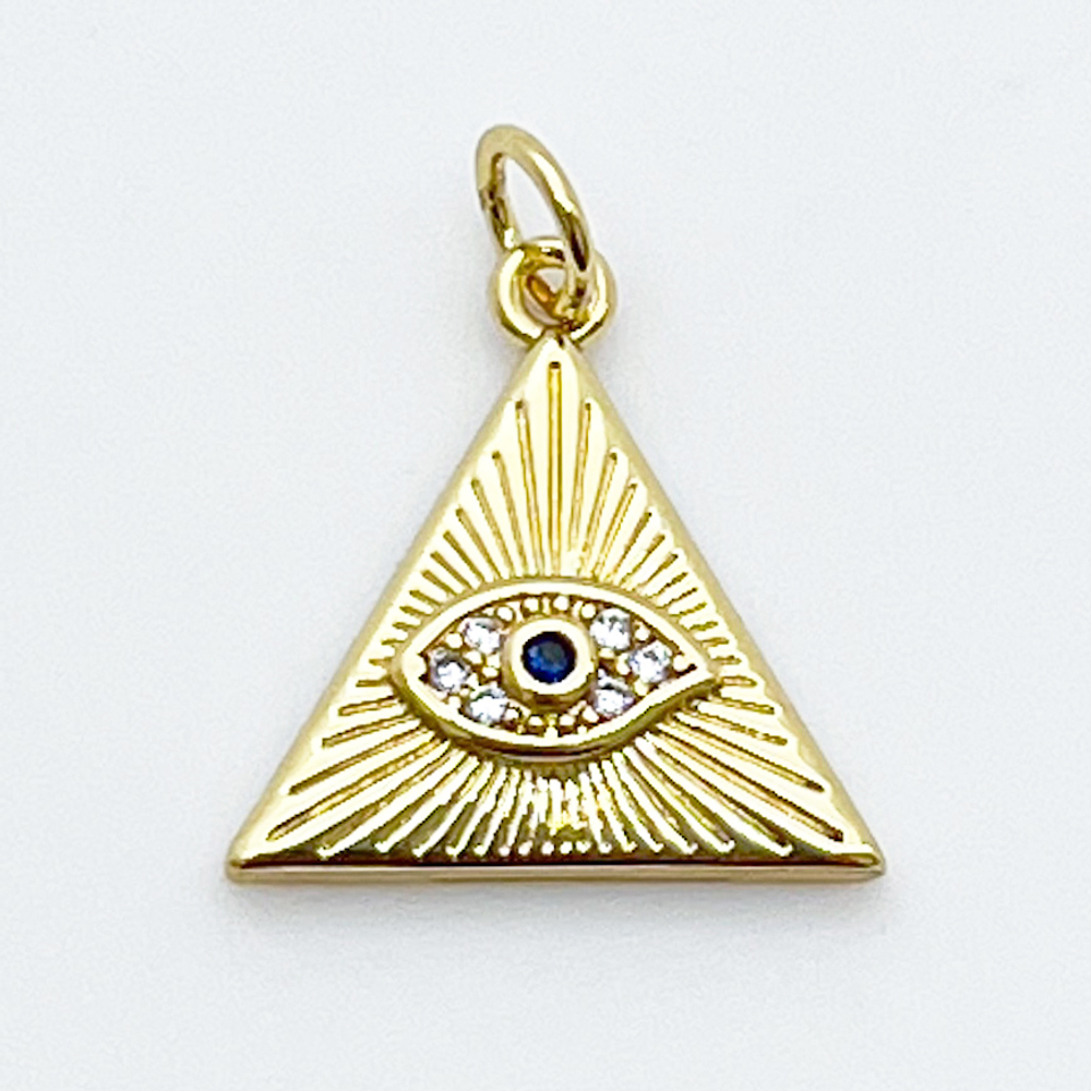 Подвеска Глаз, позолота, фианиты, размер 16*16 мм, цена за 1 шт