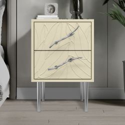 Тумба Арт Колор leaves Стайл Сильвер Серый шелк