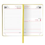 Ежедневник датированный 2022 А5 138x213 мм BRAUBERG "Foliage", под кожу, желтый, 112821