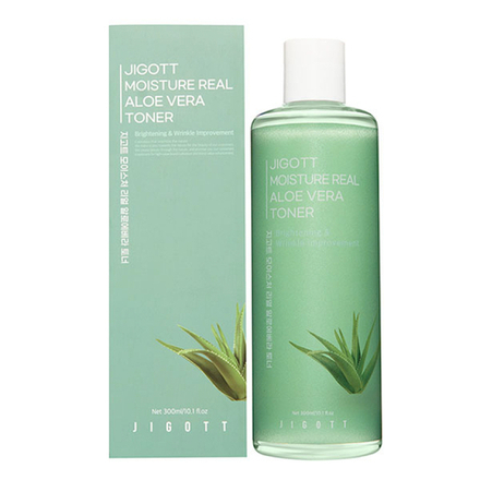 JIGOTT Moisture Real Aloe Vera Toner Увлажняющий тонер для лица с экстрактом алоэ 300мл