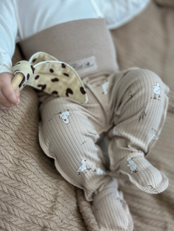 Ползунки швы наружу Утята РУБЧИК Светлый кофе RinaAmari