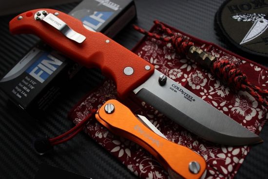 Складной нож Cold Steel 20NPJ Finn Wolf Blaze Orange c клинком из стали AUS-8A, рукоять Grivory (Griv-Ex)