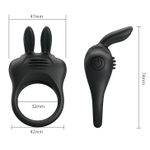 Черное эрекционное кольцо с вибрацией Davion (Цвет: черный)