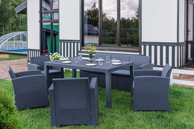 Комплект мебели на дачу Lana Dining L, графит