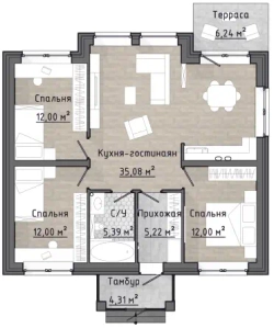 Проект Дома 92,2 кв. м К-128