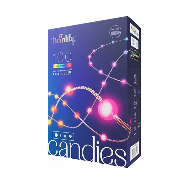Умная гирлянда Twinkly Candies Pearls RGB 100 (TWKP100RGB-T)