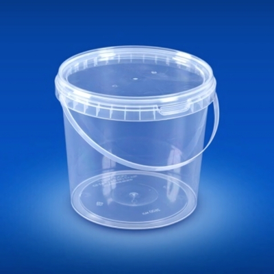Ведро с пластиковой ручкой 2,6л + крышка с замком прозрачное